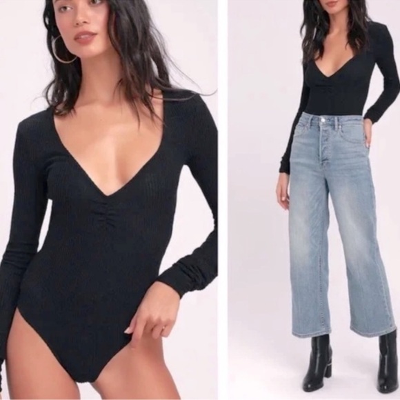 Intimately Free People Cozy Up With Me Bodysuit Size S Black - Picture 1 of 11